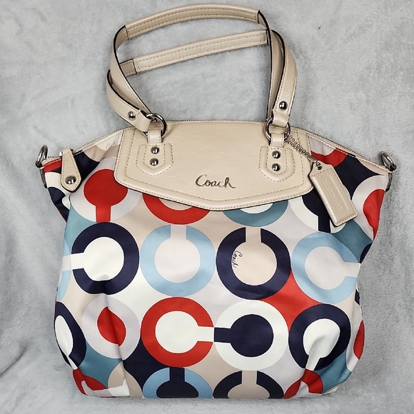 Coach Handbags - Coach 2013 Ashley OP Art Print North South Satchel